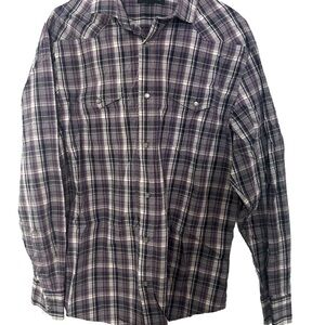 Pre-Owner Banana Republic Shirt Blue & Purple Button Up Long Sleeve Size Large